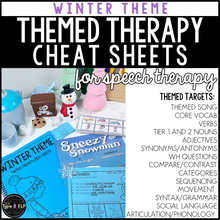 Load image into Gallery viewer, Winter Themed Word Lists | Themed Cheat Sheets for Speech Therapy
