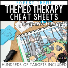 Load image into Gallery viewer, Forest Themed Word Lists | Themed Cheat Sheets for Speech Therapy
