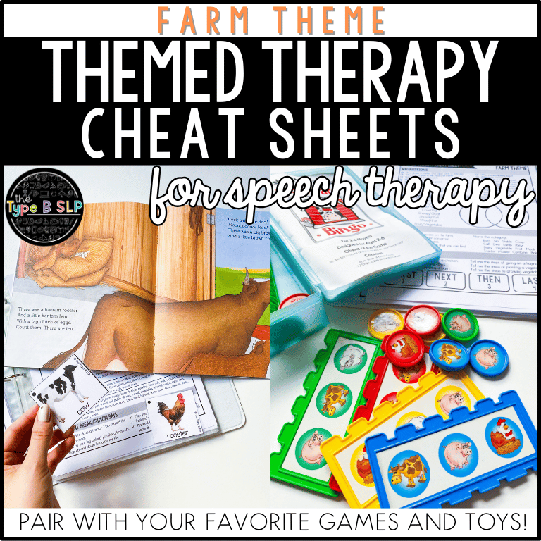 Farm Themed Word Lists Cheat Sheets for Speech Therapy