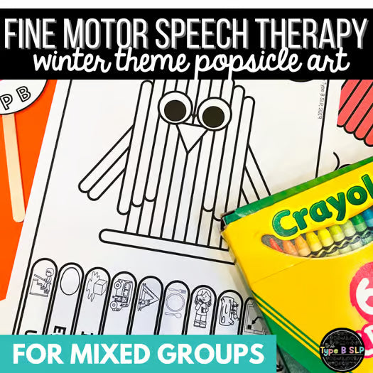 Winter Themed Fine Motor Practice: Popsicle Stick Art for Speech Therapy