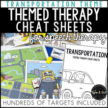 Load image into Gallery viewer, Transportation Themed Word Lists | Themed Cheat Sheets for Speech Therapy
