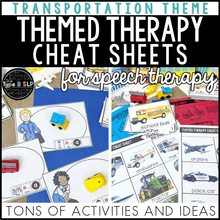 Load image into Gallery viewer, Transportation Themed Word Lists | Themed Cheat Sheets for Speech Therapy
