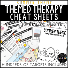 Load image into Gallery viewer, Summer Themed Word Lists | Themed Cheat Sheets for Speech Therapy
