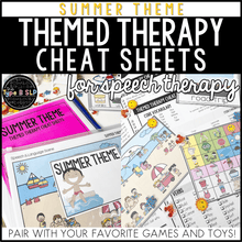 Load image into Gallery viewer, Summer Themed Word Lists | Themed Cheat Sheets for Speech Therapy
