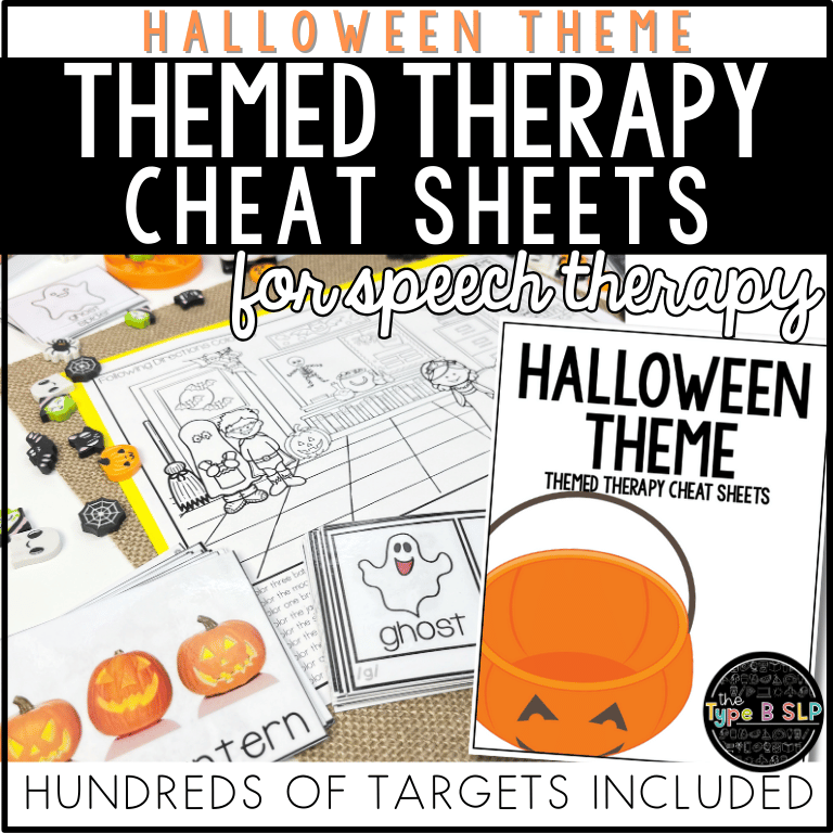 Halloween Themed Word Lists | Themed Cheat Sheets for Speech Therapy