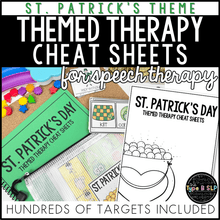 Load image into Gallery viewer, St. Patrick&#39;s Day Themed Word Lists | Themed Cheat Sheets for Speech Therapy
