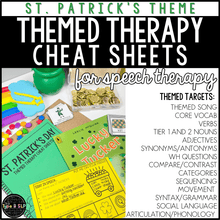 Load image into Gallery viewer, St. Patrick&#39;s Day Themed Word Lists | Themed Cheat Sheets for Speech Therapy
