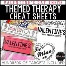 Load image into Gallery viewer, Valentine&#39;s Day Themed Word Lists | Themed Cheat Sheets for Speech Therapy
