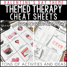 Load image into Gallery viewer, Valentine&#39;s Day Themed Word Lists | Themed Cheat Sheets for Speech Therapy
