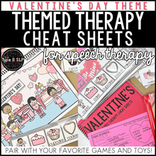 Load image into Gallery viewer, Valentine&#39;s Day Themed Word Lists | Themed Cheat Sheets for Speech Therapy
