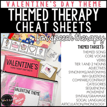 Load image into Gallery viewer, Valentine&#39;s Day Themed Word Lists | Themed Cheat Sheets for Speech Therapy
