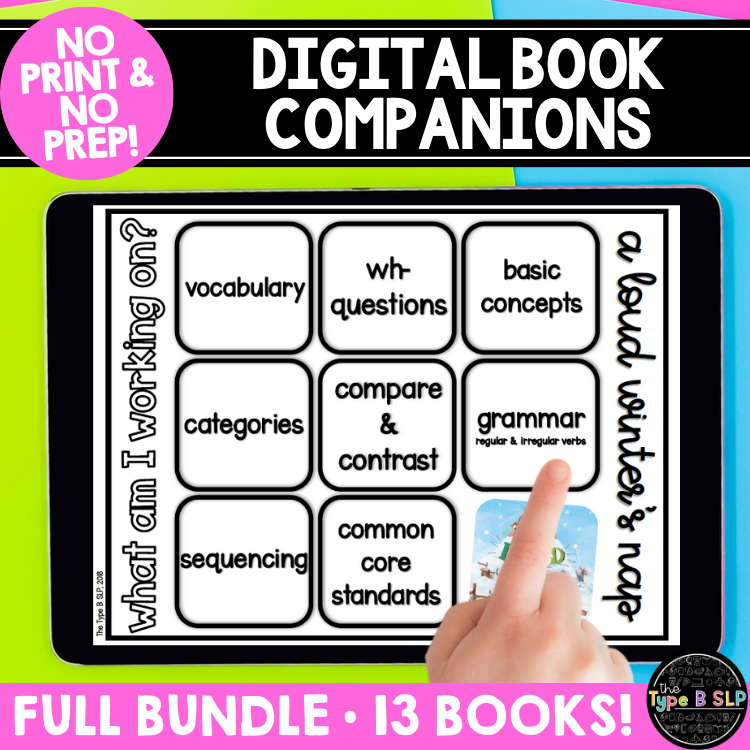 No Print No Prep Digital Book Companions Bundle for Speech Therapy