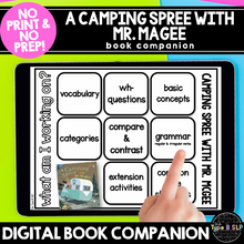 Load image into Gallery viewer, No Print Speech Therapy Book Companion: A Camping Spree with Mr. Magee
