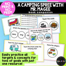 Load image into Gallery viewer, No Print Speech Therapy Book Companion: A Camping Spree with Mr. Magee
