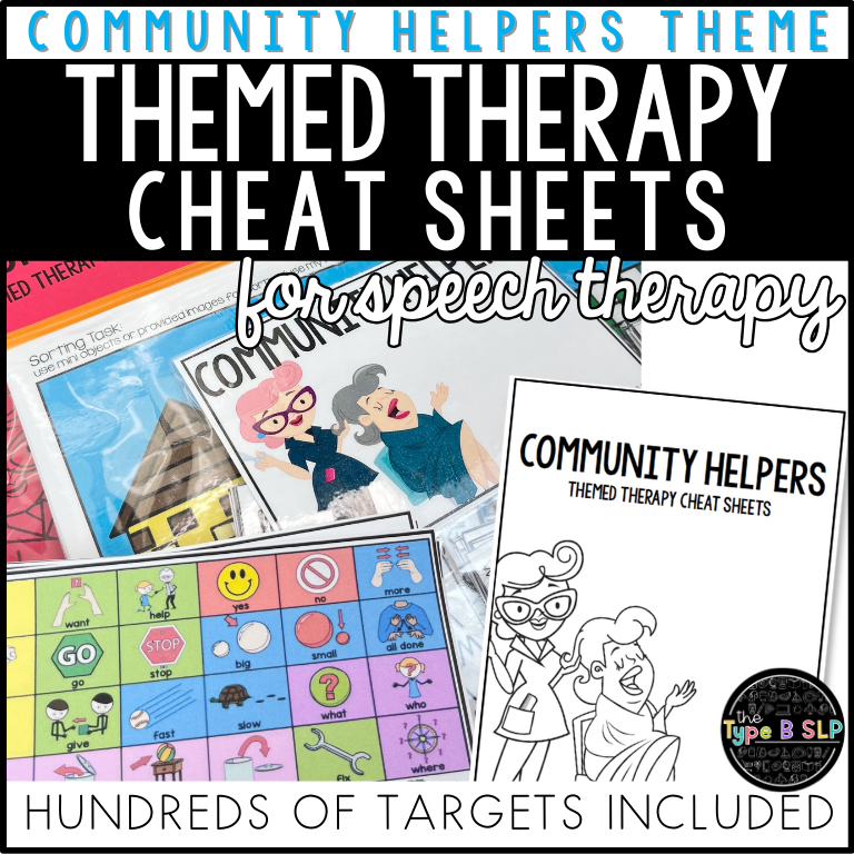 Community Helpers Themed Word Lists | Themed Cheat Sheets for Speech Therapy