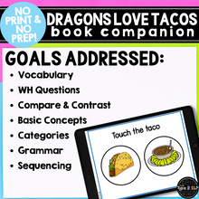 Load image into Gallery viewer, Dragons Love Tacos: No Print No Prep Digital Book Companion
