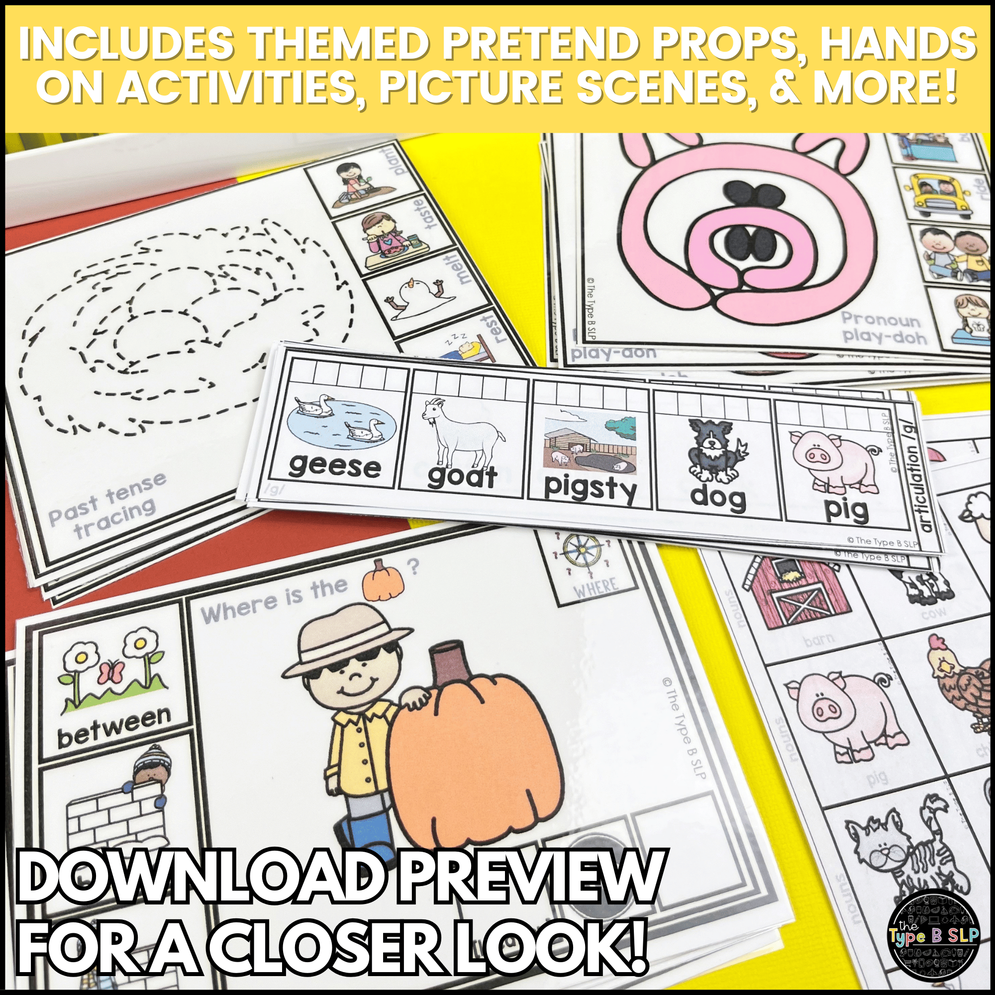 Ultimate Thematic FARM UNIT for Speech Therapy – The Type B SLP