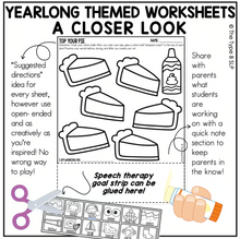 Load image into Gallery viewer, MEGA BUNDLE: Yearlong No Prep Themed Worksheets for Speech Therapy
