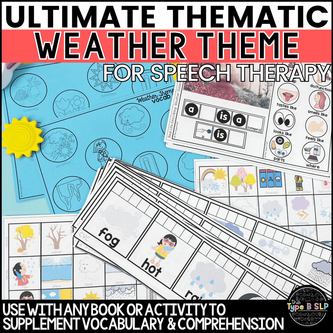 Ultimate Thematic WEATHER SEASONS UNIT for Speech Therapy with Boom Cards