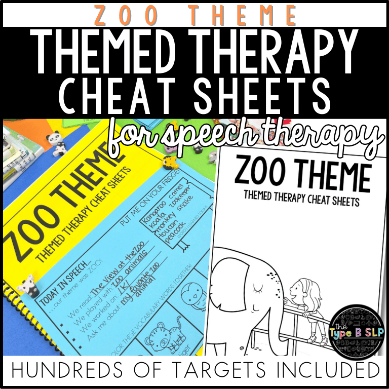 Zoo Themed Word Lists | Themed Cheat Sheets for Speech Therapy