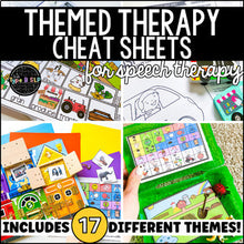 Load image into Gallery viewer, MEGA BUNDLE: ALL Themed Therapy Cheat Sheets for Speech Therapy
