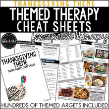 Load image into Gallery viewer, Thanksgiving Themed Word Lists | Cheat Sheets for Speech Therapy
