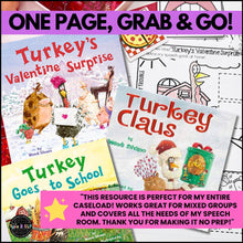 Load image into Gallery viewer, Turkey Trouble Series | One Page Book Craft for Speech Therapy
