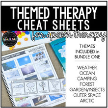 Load image into Gallery viewer, Themed Therapy Word List Cheat Sheets for Elementary: GROWING BUNDLE
