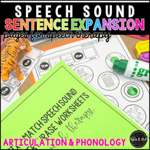 Load image into Gallery viewer, Speech Sound Sentence Expansion Worksheets for Speech Therapy | Articulation
