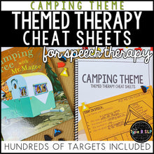 Load image into Gallery viewer, Camping Themed Word Lists | Themed Cheat Sheets for Speech Therapy
