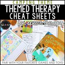 Load image into Gallery viewer, Camping Themed Word Lists | Themed Cheat Sheets for Speech Therapy
