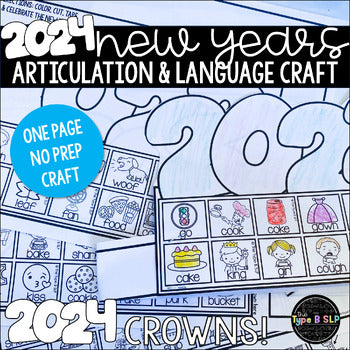 New Year's Speech Therapy A No Prep Craft: Articulation and Language