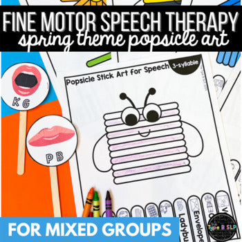 Spring Themed Fine Motor Practice: Popsicle Stick Art for Speech Therapy