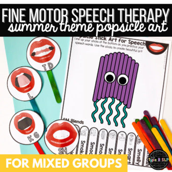 Summer Themed Fine Motor Practice: Popsicle Stick Art for Speech Therapy