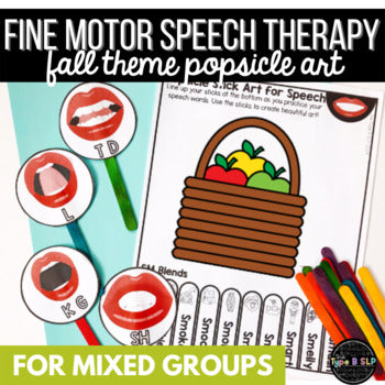 Fall Themed Fine Motor Practice: Popsicle Stick Art for Speech Therapy