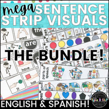 Load image into Gallery viewer, English &amp; Spanish Sentence Strips BUNDLE: Mega Visuals for Speech Therapy
