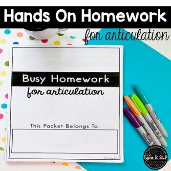 FREE: Busy Homework for Speech Therapy for K and G Sounds