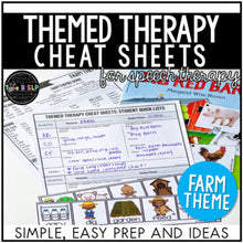Load image into Gallery viewer, Farm Themed Word Lists | Cheat Sheets for Speech Therapy
