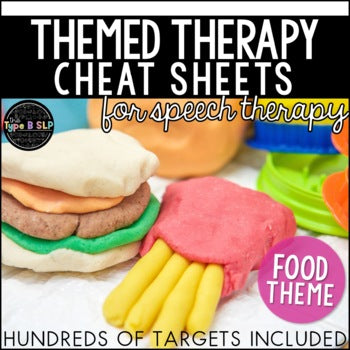 Food Themed Word Lists | Themed Cheat Sheets for Speech Therapy