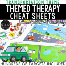 Load image into Gallery viewer, Transportation Themed Word Lists | Themed Cheat Sheets for Speech Therapy
