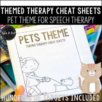 Pets Themed Word Lists | Themed Cheat Sheets for Speech Therapy