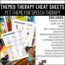 Load image into Gallery viewer, Pets Themed Word Lists | Themed Cheat Sheets for Speech Therapy
