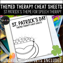 Load image into Gallery viewer, St. Patrick&#39;s Day Themed Word Lists | Themed Cheat Sheets for Speech Therapy
