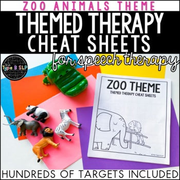Zoo Themed Word Lists | Themed Cheat Sheets for Speech Therapy