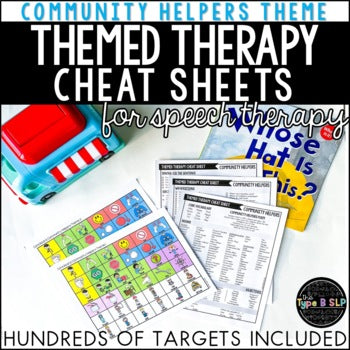 Community Helpers Themed Word Lists | Themed Cheat Sheets for Speech Therapy