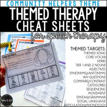 Load image into Gallery viewer, Community Helpers Themed Word Lists | Themed Cheat Sheets for Speech Therapy
