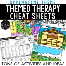 Load image into Gallery viewer, Springtime Themed Therapy Cheat Sheets for Speech Therapy
