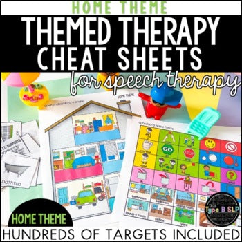 Home Themed Word Lists | Cheat Sheets for Speech Therapy