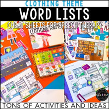 Load image into Gallery viewer, Clothing Themed Word Lists | Cheat Sheets for Speech Therapy
