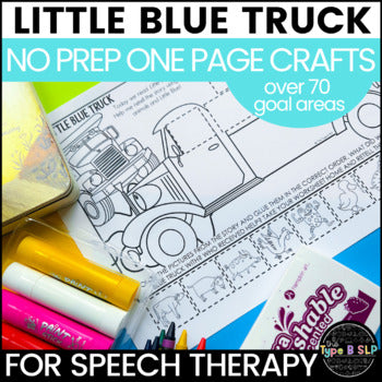 Little Blue Truck: One Page Book Craft for Speech Therapy